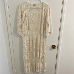 Rebellion Cream Lace Swim Coverup